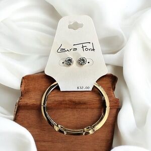 Laura Ford post earrings & bracelet set brand-new nickel-free